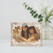 シーポインセティアレース花模様ホリデーポストカード シーズンポストカード (スタンド正面)