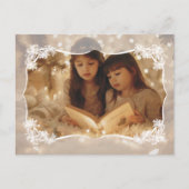 シーポインセティアレース花模様ホリデーポストカード シーズンポストカード (正面)