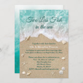 シーポスト結婚式招待状で2つの小さな魚 招待状 (正面/裏面)
