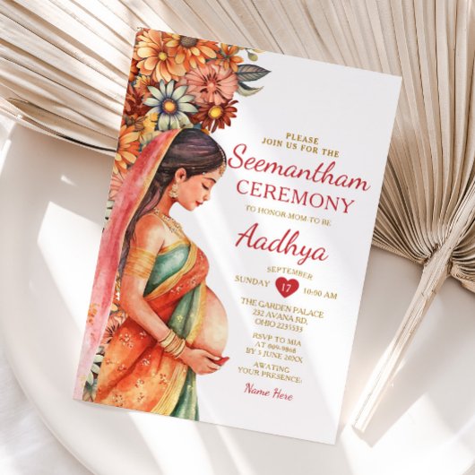 シーマンサムインディアンベビーシャワーバライカプマザー 招待状