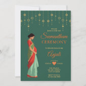 シーマンサム式伝統的インディアンベビーシャワー 招待状 (正面)