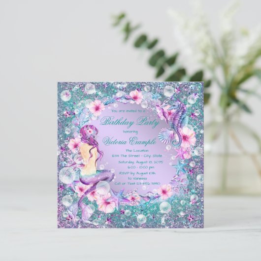 シーマーメイドバースデーパーティ招待状の下 招待状 (スタンド正面)