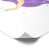 シーマーメイドパープルピンクガールズ誕生日へようこそ ポスター (角)