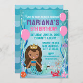シーマーメイドプリンセスの下（黒/茶色） 招待状 (正面/裏面)