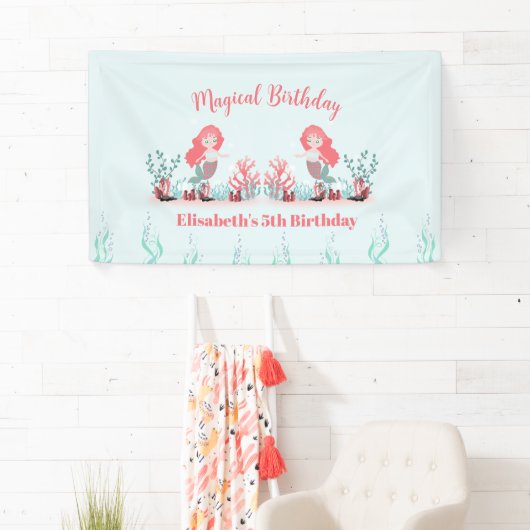 シーマーメイドプリンセス誕生日パーティーの下 横断幕 (インサイチュ)