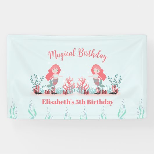 シーマーメイドプリンセス誕生日パーティーの下 横断幕 (横)