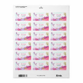 シーマーメイド住所 シールピンク金ゴールド ラベル (フルシート)