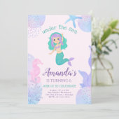 シーマーメイド誕生日招待状 招待状 (スタンド正面)