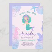 シーマーメイド誕生日招待状 招待状 (正面/裏面)