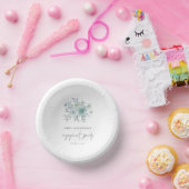 シーミストティール（緑がかった色）ブルー花模様スクリプト婚約パーティ ペーパーボウル (パーティー)