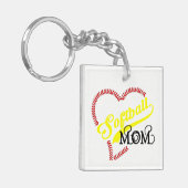 シームステッチハートソフトボールママシームハーブキーチェーン キーホルダー (正面左)