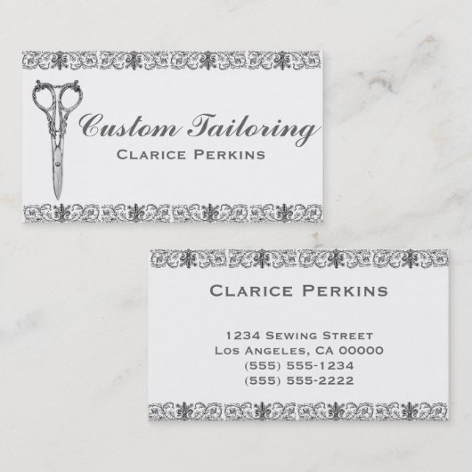 シームストレエレガントステーラードレスメーカー 名刺 (正面/裏面)