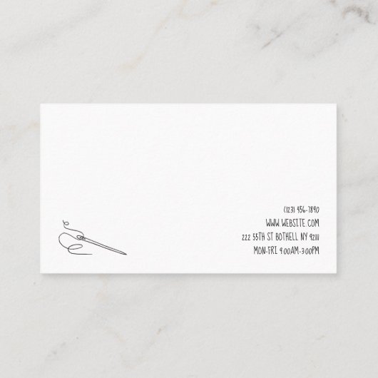 シームストレスの変更、仕立て、調整 名刺 (裏面)