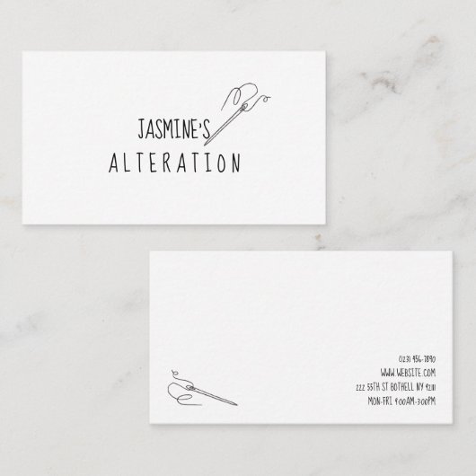 シームストレスの変更、仕立て、調整 名刺 (正面/裏面)