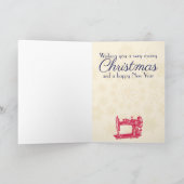 シームストレスヴィンテージ裁縫機クリスマスカード シーズンカード (内部)