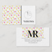 シームストレス刺しゅう仕立てファッションニードルロゴ 名刺 (正面/裏面)