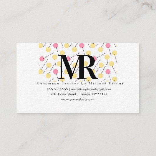 シームストレス刺しゅう仕立てファッションニードルロゴ 名刺 (裏面)