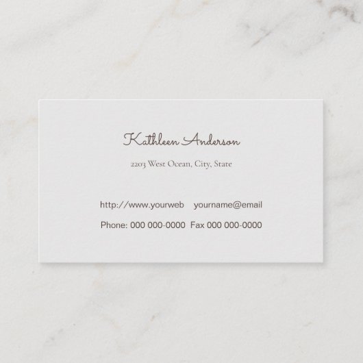 シームストレ結婚スのガウンの枝作りを変える絹 名刺 (裏面)