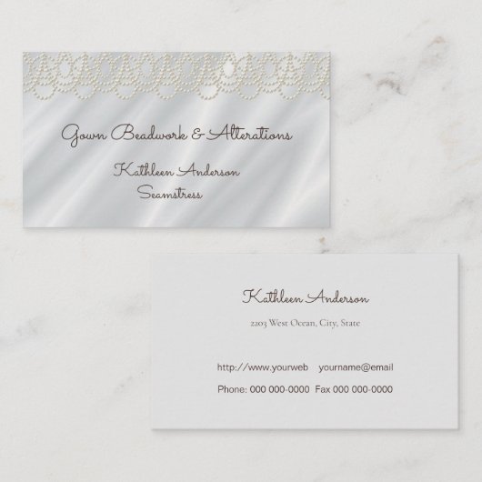 シームストレ結婚スのガウンの枝作りを変える絹 名刺 (正面/裏面)