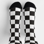 シームモダンレスチェッカーボードl白黒 ソックス (上部)