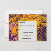 シームモダンレス抽象芸術の波状お洒落結婚の 出欠カード (正面)