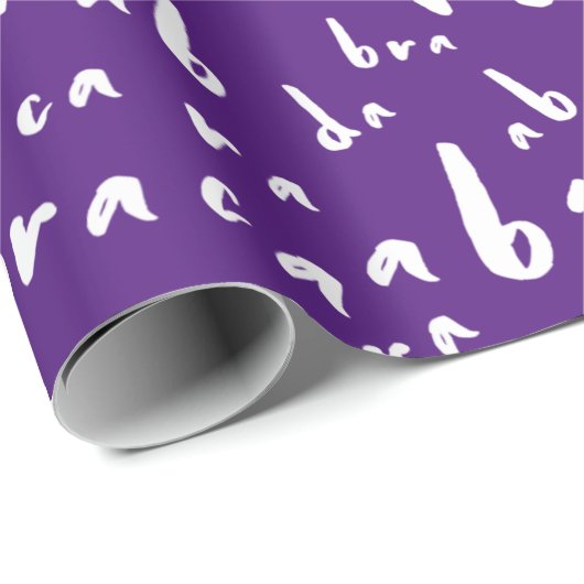 シームレおもしろいームパターンアブラカダブラホワイト文字 ラッピングペーパー (ロールコーナー)