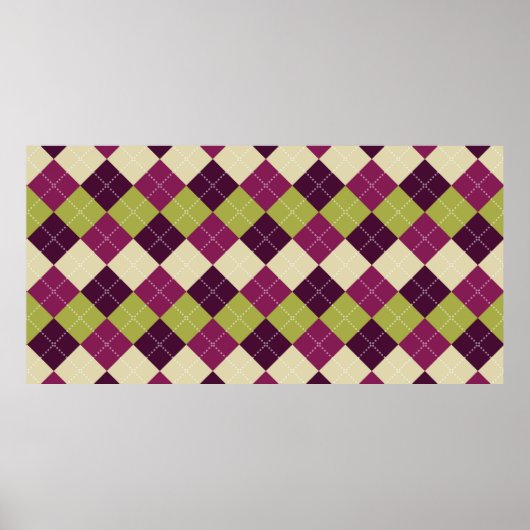 シームレアーガイルスパターンひし形の背景 ポスター (正面)