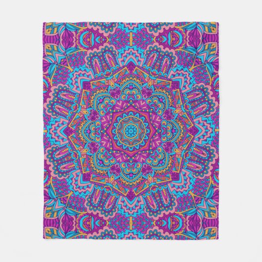 シームレエレガントスカラフルパタンシャワーカーテン フリースブランケット (正面)