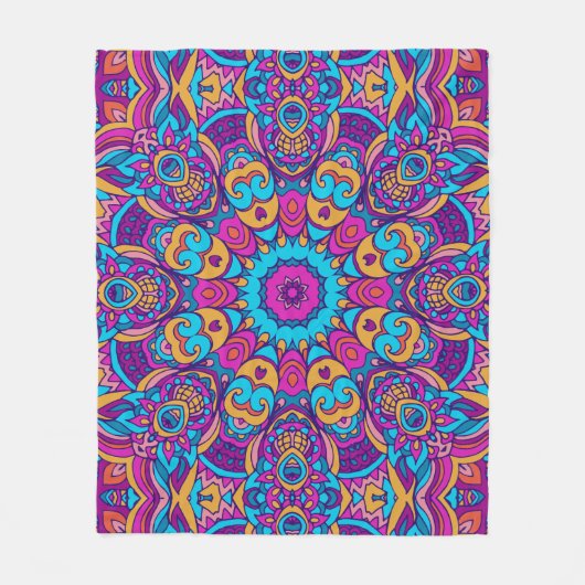 シームレエレガントスカラフルパタンシャワーカーテン フリースブランケット (正面)