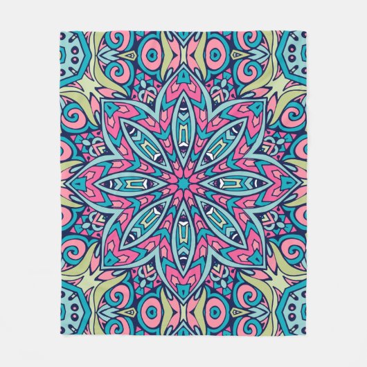 シームレエレガントスカラフルパタンシャワーカーテン フリースブランケット (正面)