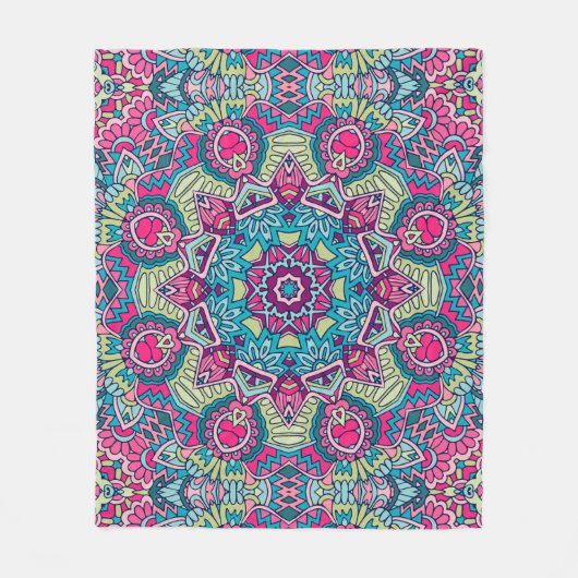 シームレエレガントスカラフルパタンシャワーカーテン フリースブランケット (正面)