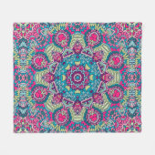 シームレエレガントスカラフルパタンシャワーカーテン フリースブランケット (正面(横))