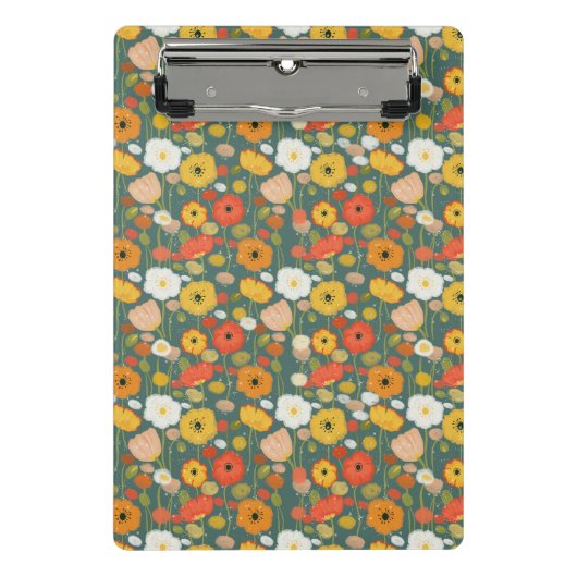シームレカラフルス野草模様 ミニクリップボード (正面)