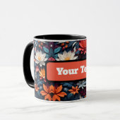 シームレカラフルームパターン織物コーヒーマグ マグカップ (正面左)