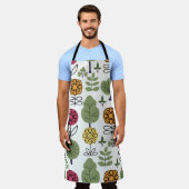 シームレスかわいいパターン、夏の自然、抽象芸術  エプロン (着用した状態)