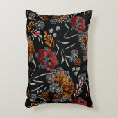 シームレスかわいい小さな花の花柄ブラックv アクセントクッション (正面(垂直))
