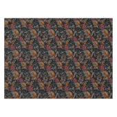 シームレスかわいい小さな花の花柄ブラックv テーブルクロス (正面(横))