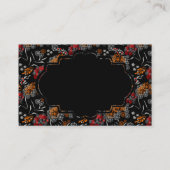 シームレスかわいい小さな花の花柄ブラックv 名刺 (裏面)