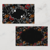 シームレスかわいい小さな花の花柄ブラックv 名刺 (正面/裏面)