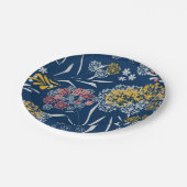 シームレスかわいい小さな花の花柄navy vi ペーパープレート (アングル)