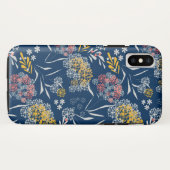 シームレスかわいい小さな花の花柄navy vi Case-Mate iPhoneケース (裏面(横))