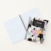 シームレスかわいい猫イラストレーションスパイラルノート ノートブック (内部)