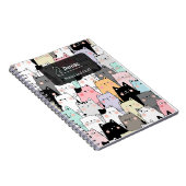 シームレスかわいい猫イラストレーション ノートブック (右側)