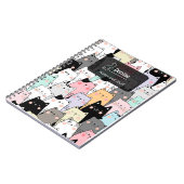 シームレスかわいい猫イラストレーション ノートブック (左側)