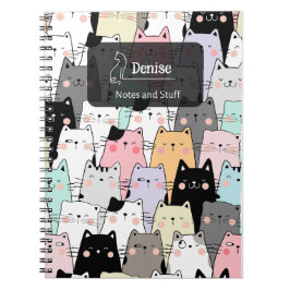 シームレスかわいい猫イラストレーション ノートブック