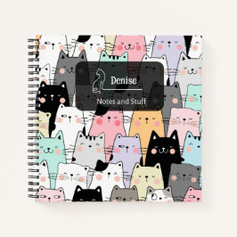 シームレスかわいい猫イラストレーション ノートブック