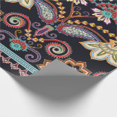 シームレスで明る縁どく、ペイズリーと小さな要素を備えた ラッピングペーパー (角)