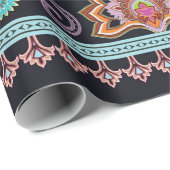 シームレスで明る縁どく、ペイズリーと小さな要素を備えた ラッピングペーパー (ロールコーナー)