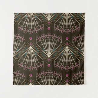 シームレスで美しいアンティークアートデコのパターンまたは名前 タペストリー