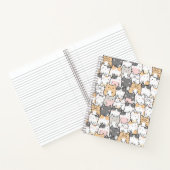 シームレスなかわいいかわいい猫の柄 ノートブック (内部)